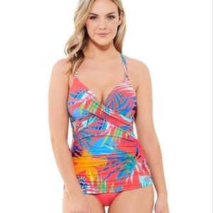 Women's Print Twisted Push-up Tankini